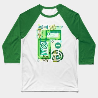 Abstract Digital Green Baseball T-Shirt